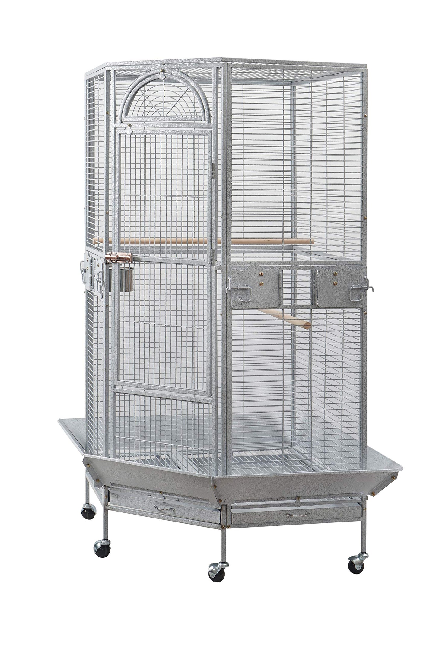 Seny Corner Bird Cage for Cockatiel Parakeet Black and White New (White)