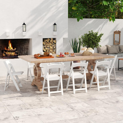 HAPPYGRILL Folding Patio Dining Chairs Set of 20, 1100 lbs Capacity Resin Padded Seats, Lightweight Portable Outdoor Chairs for Patio, Office, Weddings, Events, White (20)