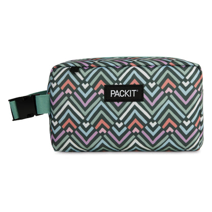 PackIt® Freezable Snack Box, Checked Out, Built with ECOFREEZE Technology, Collapsible, Reusable, Zip Closure with Buckle Handle, Designed For Work Snacks, Fresh Snacks On the Go, Adults, and All Ages