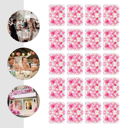 Gdrasuya10 20x Artificial Flower Wall Panels Backdrop Wedding Party Background Venue Decor