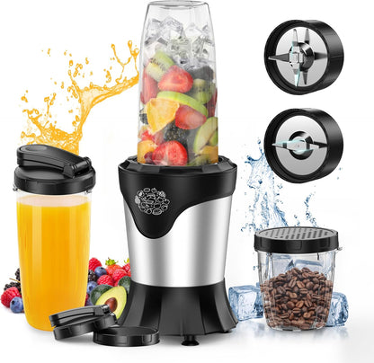 Suavo Smoothie Blender 1100W - Portable Personal Blender for Shakes & Smoothies with 2 * 22Oz To-Go Cups & Lids,
