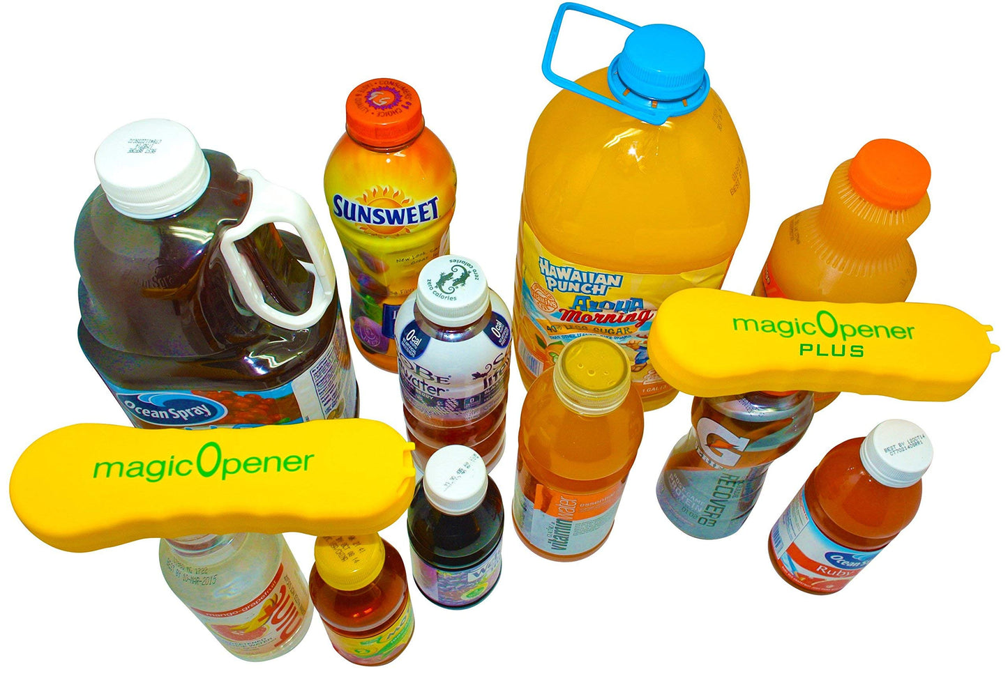 magic Opener COMBO – 1 mO MINI for small plastic caps & 1 mO PLUS for larger plastic caps See Pictures for Better Understanding – Soda Opener - Water Opener | Twist-off | Good for 16 sizes | Help Aids