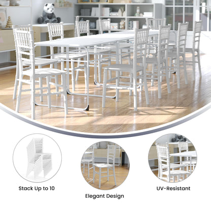 Flash Furniture Hercules Series Children's Resin Event Chairs, Commercial/Residential All Occasion Chairs for Kids, 330 lb. Static Weight Capacity, Set of 10, White