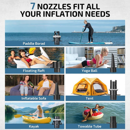 Swonder Seafalcon Paddle Board Pump, 3-in-1 Rechargeable Electric Air Pump with Removable Battery, Portable Pump for Paddleboard, Kayak, Inflatables, Boats (Smokey Azurite)