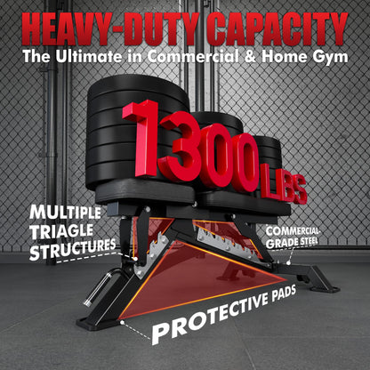 RITFIT Adjustable Weight Bench with Multiple Back Positions for Full Body Workouts, Incline, Decline, and Flat Settings for Home Gym Strength Training, 1300LB Capacity (Black,with 2x5lb rubber dumbbells)