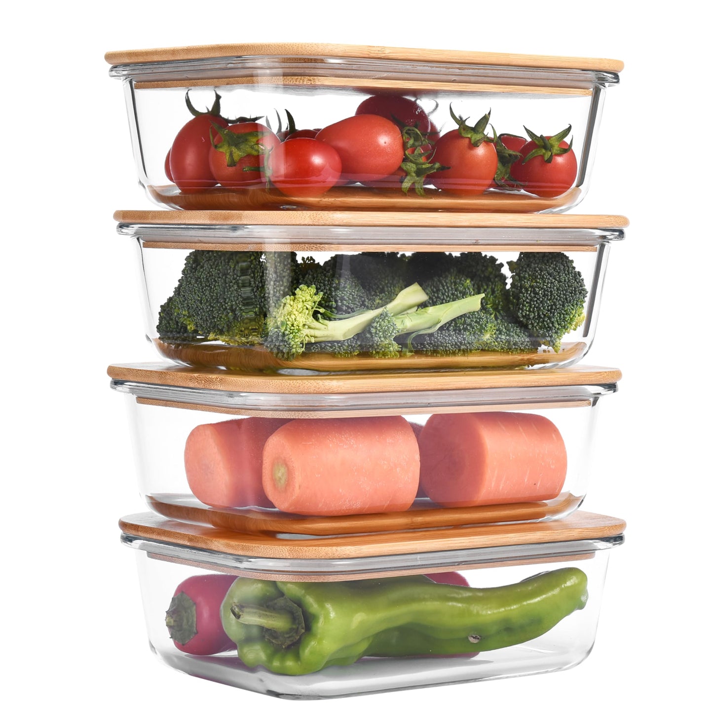 Vdomus Collapsible Food Storage Containers - Leak Proof, Microwave Safe - 40.5oz/1.2L Airtight Silicone Food Containers - Meal Prep Collapsible Bowls with Lids - Set of 3 - Green