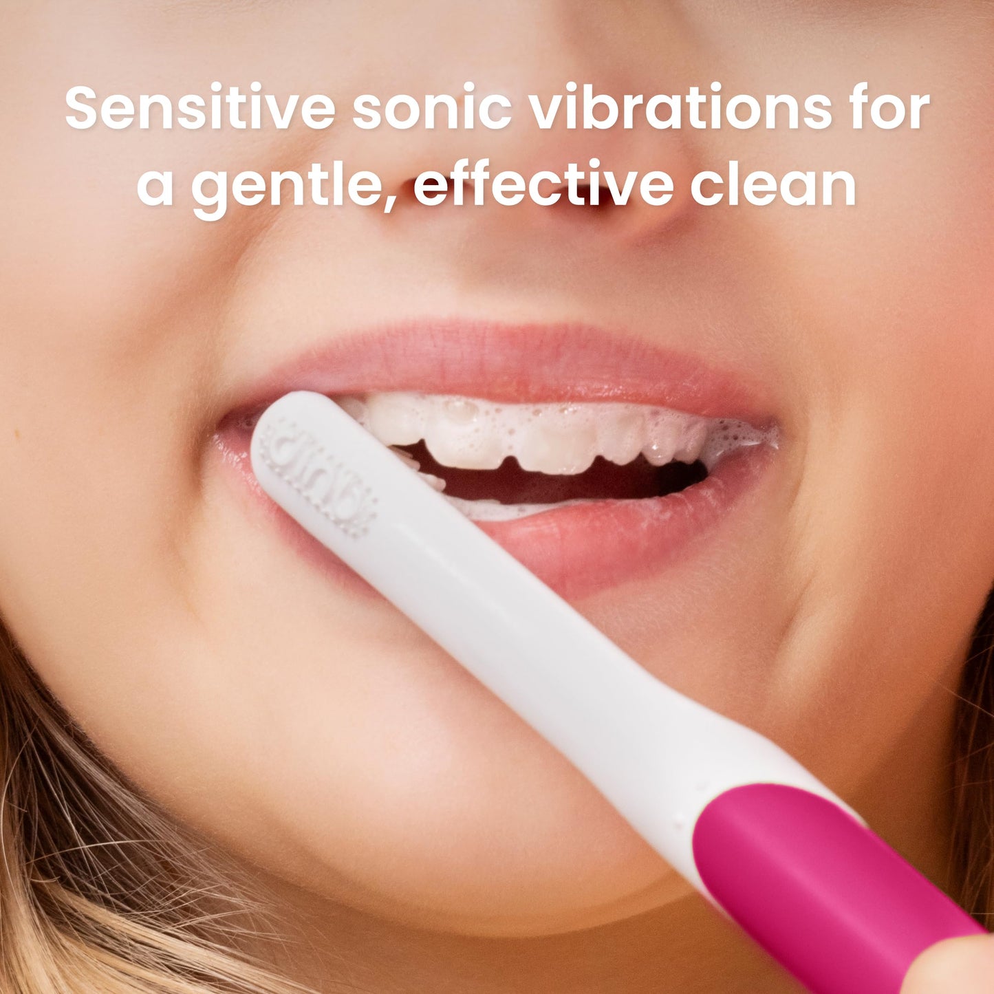 Quip Sonic Toothbrush for Kids with Timer - Includes Extra Brush Head and Travel Cover Mount - Electric, Soft Bristle Refill Head, Rubber Handle, 3 Month Battery Life - Travel Toothbrush - Blue