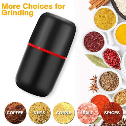 Herb Grinder Electric, Turimon Large Herbal/Coffee Grinders/Mill/Crusher for Spice and Herbs With Cleaning Brush - Black