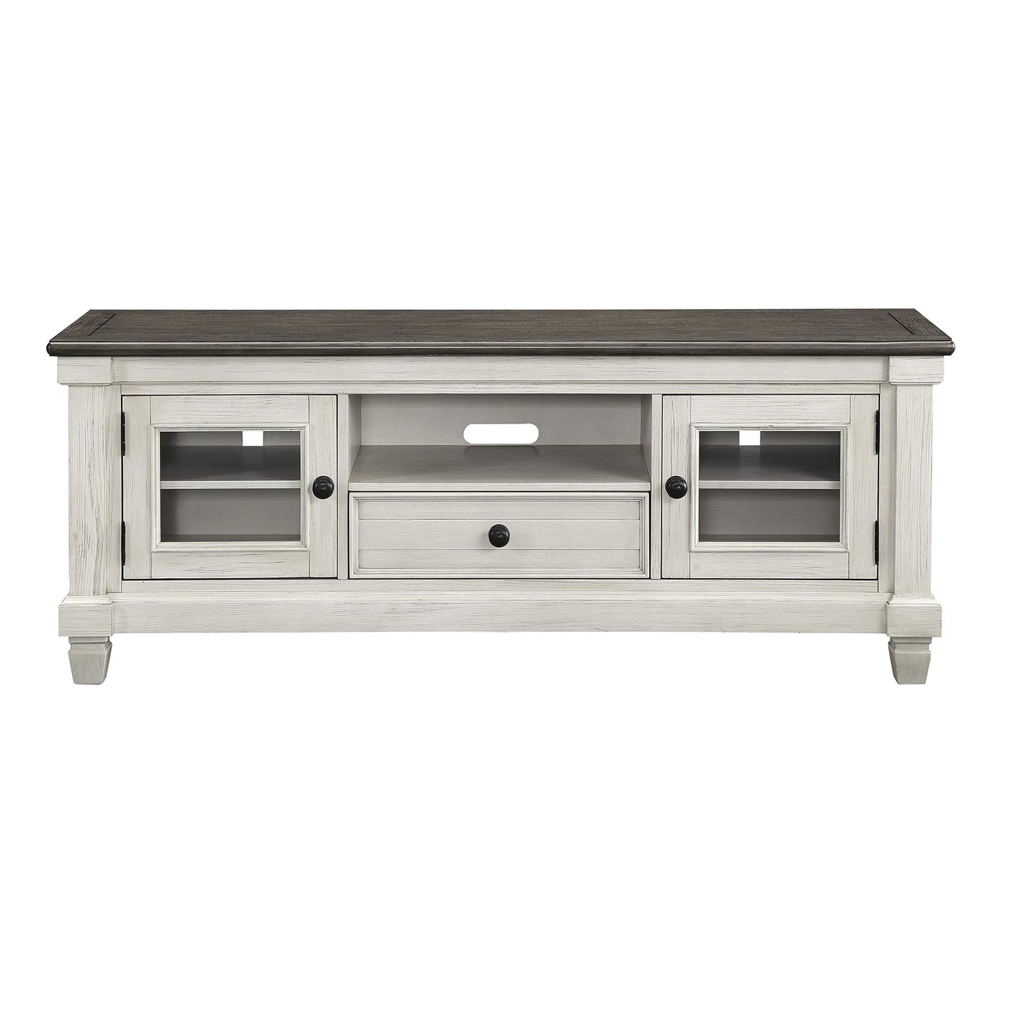 Lexicon Saratoga TV Stand, Rosy Brown/Antique White
