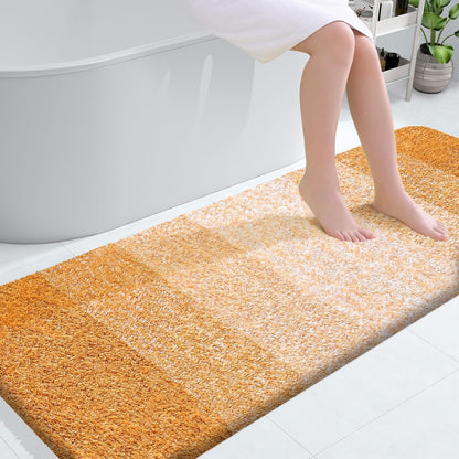 OLANLY Large Bathroom Rugs - Extra Soft Microfiber Mat 54x24 | Quick Dry & Washable, Golden Yellow