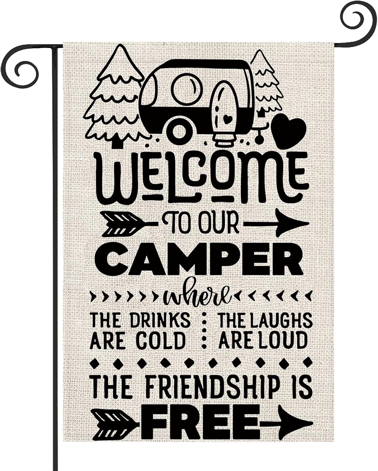 ZJXHPO Welcome To Our Camper Garden Flag Camping Gift Outdoor Yard House Banner Home Lawn Welcome