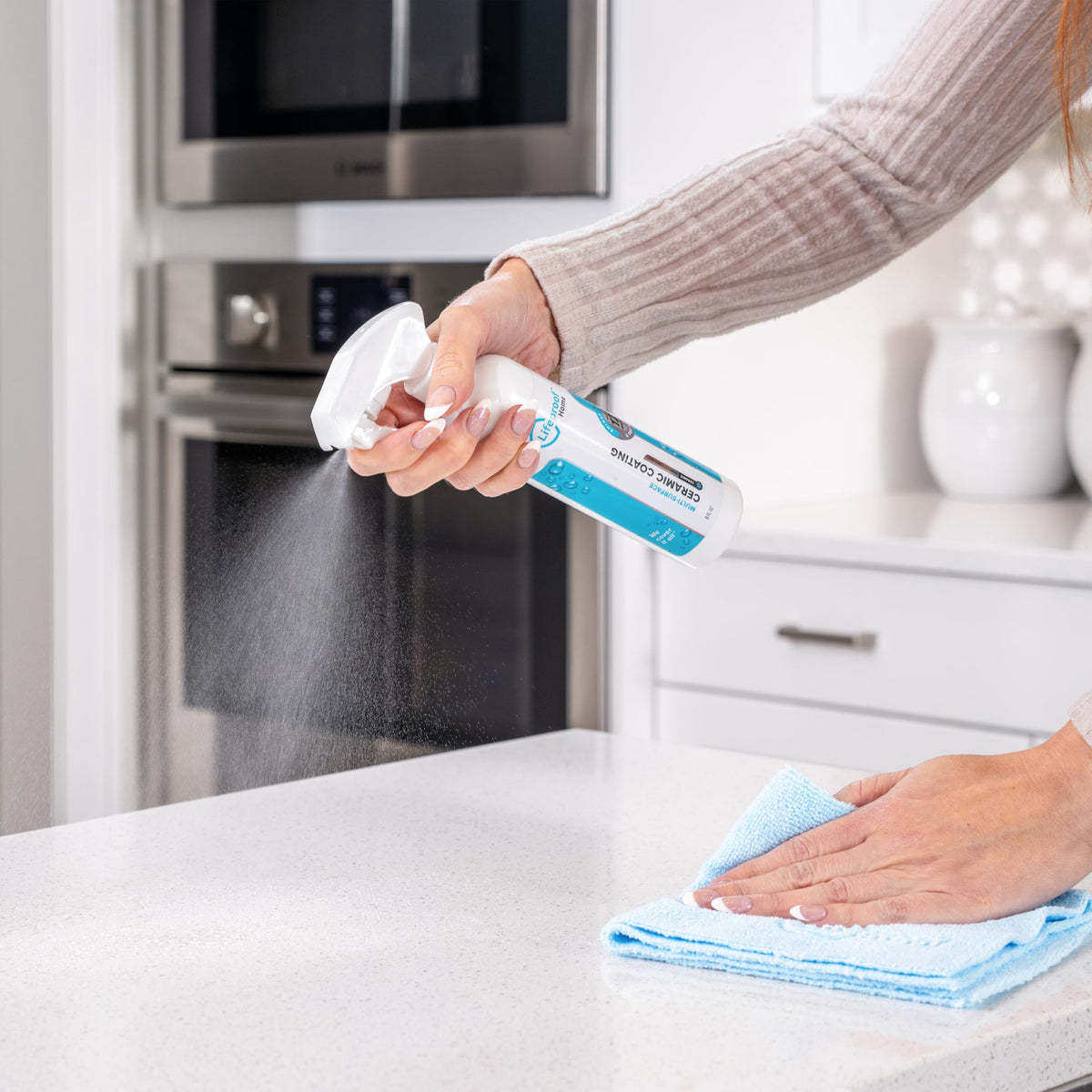 Lifeproof Ceramic Coating Spray Kit - Shine, Seal & Protect Kitchen & Bath Surfaces, Repels Stains & Grime