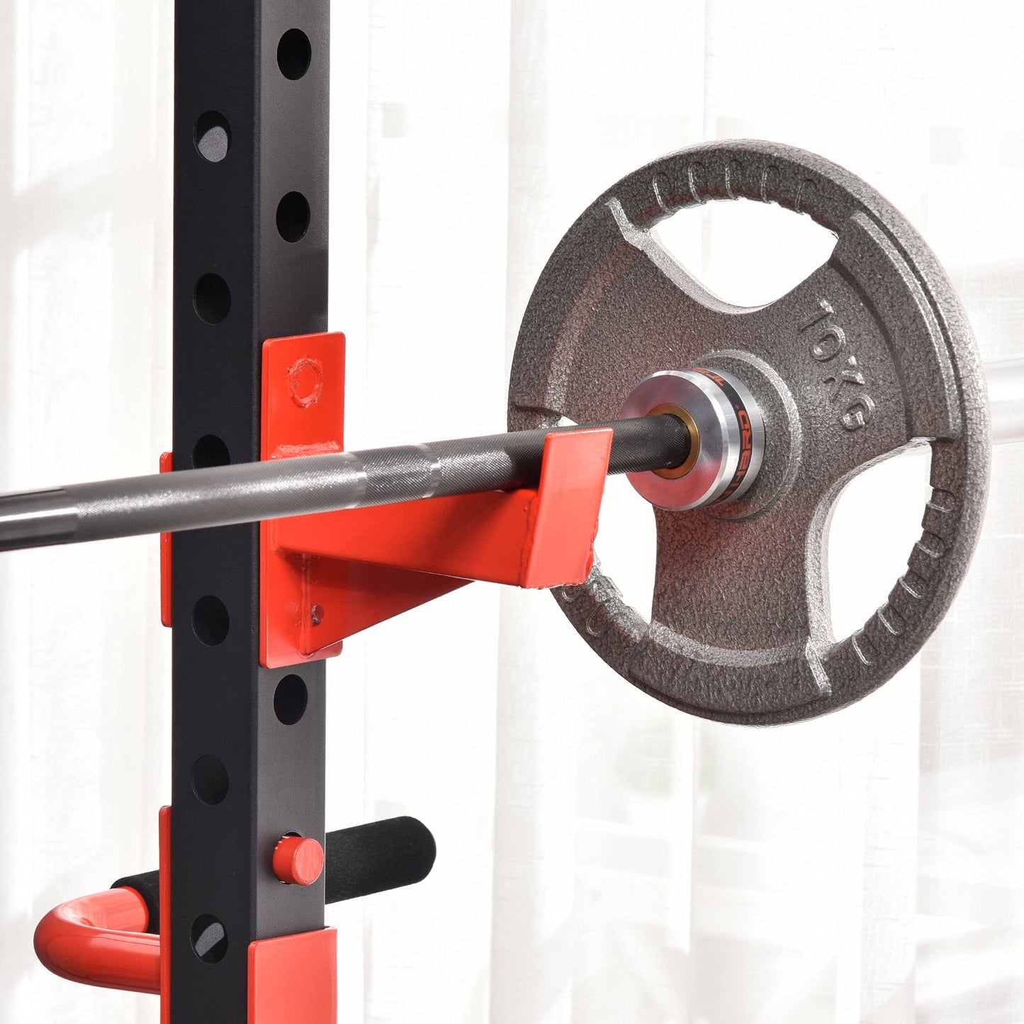 Soozier Adjustable Power Tower Dip Station Pull Up Bar Squat Rack Power Cage At Home Workout Equipment, Upper Body Strength Training Equipment, Black