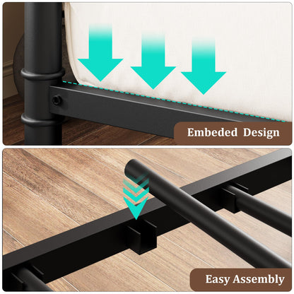 IDEALHOUSE Twin Daybed and Foldable Metal Trundle Bed, Metal Twin Bed Frame Heavy Duty Steel Slats Support,Sofa BedFrame for Living Room, Guest Room,Noise Free, Black
