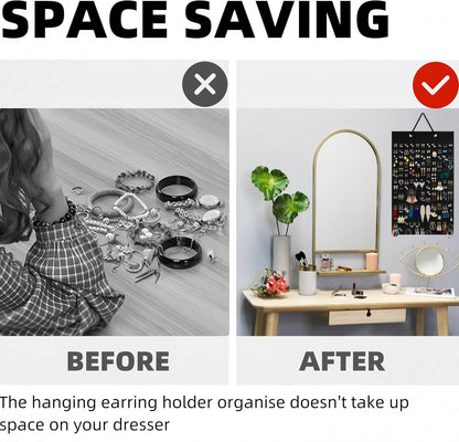 Hanging Earring Holder Organiser, Brooch Pin Display Board with 150 Slots for up to 300 Pairs of Earrings/Pins, Storage