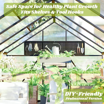 8X 10 FT Greenhouses for Outdoors, Polycarbonate Greenhouse with PC Panels, Greenhouses for Outdoors for Yard, Garden, Hobby, Dark Gray