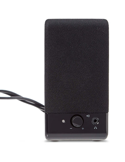 Amazon Basics USB-Powered Computer Speakers for Desktop or Laptop PC with Volume Control, Plug-N-Play, Black