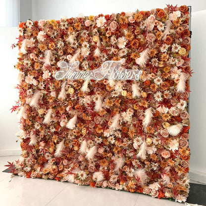 ERoomQ Artificial Flower Wall Panels, Flower Wall Mat Simulation Floral Cloth Bottom Silk Rose Flower Panels for Backdrop Wedding Wall Decoration,3M*3M