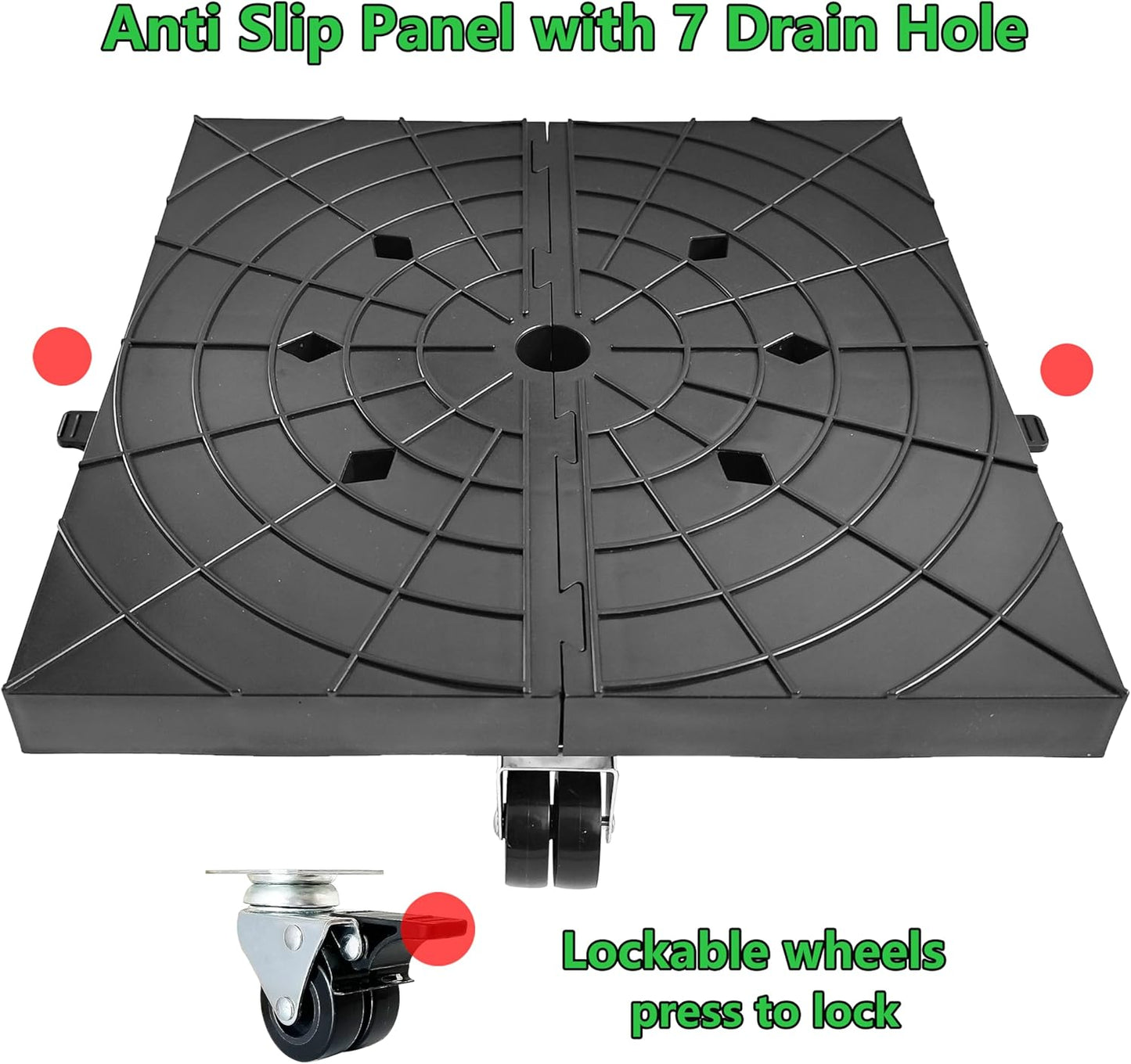14 Inch 400lbs 2 Pack CASIMR Plant Caddy with Wheels Rolling Plant Stand, Heavy Duty Planter Dolly Indoor Outdoor