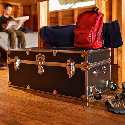 Rhino Trunk & Case Classic XL Trunk With Wheels 34"x20"x15", 1500+ lbs Capacity - Many Colors, Soft-Close Lid. Strong, USA Made Summer Camp Footlocker and Secure College Dorm Storage Chest