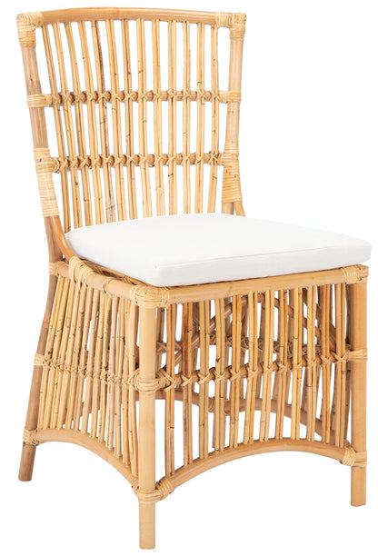 Safavieh Home Collection Erika Rattan Cushion (Set of 2) Accent Chair, Natural/White