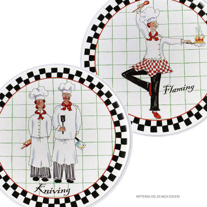 Reston Lloyd, Burner Covers For Electric Stovetop, Decorative Lightweight Tin Covers, Set of 4 (2-8 inch & 2-10 inch), Conceals Messy Drip Pans, Chef