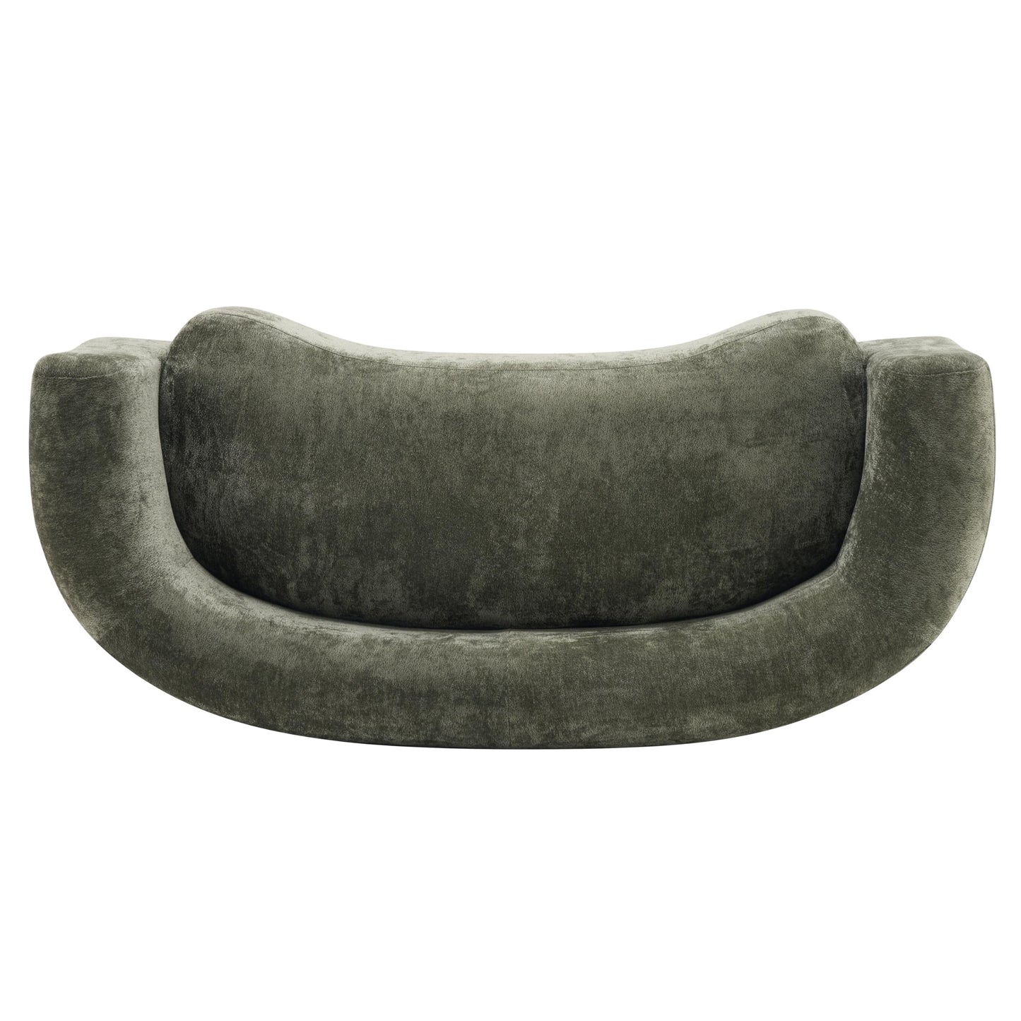 Christopher Knight Home 87.75" Curved Sleeper Sofa, 3 Seater Deep Seat Modular Floor Couch, Upholstered Chenille Fabric Comfy Cloud Couch with Round Arms & Curved Back for Living Room Bedroom, Green