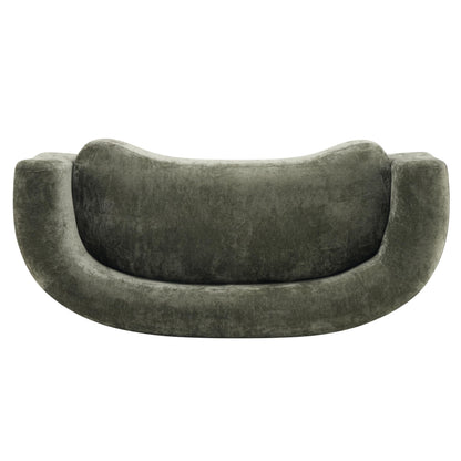 Christopher Knight Home 87.75" Curved Sleeper Sofa, 3 Seater Deep Seat Modular Floor Couch, Upholstered Chenille Fabric Comfy Cloud Couch with Round Arms & Curved Back for Living Room Bedroom, Green