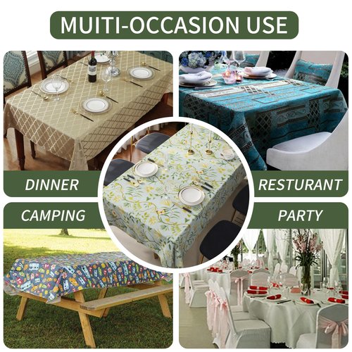 HOMOHEINI Rectangle Table Cloth,100% Waterproof Tablecloth Oil Proof Spill Proof Vinyl Table Cloth, Wipe Clean Plastic Table Cover for Dining, Camping, Indoor and Outdoor 54" x 78",Leaves
