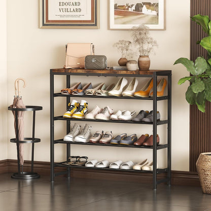 5-Tier 15-20 Homeiju Shoe Rack, Shoe Storage Shelf with MDF Top Board, Shoe Rack Organizer for Pairs of Shoes, Entryway