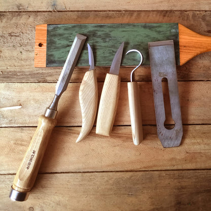 LAVODA Leather Strop with Polishing Compound, Knife Stropping Kit for Sharpening & Honing Knives Tools