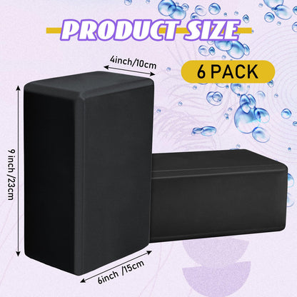 Wettarn 6 Pack Yoga Blocks 9 x 6 x 4 Inch Eva Foam Lightweight Non Slip Yoga Props for Yoga Pilates Stretching Meditation