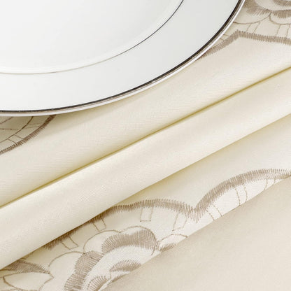 uxcell Round Tablecloth - Flower Embroidered Round Table Cover for Holiday Party, 48" Dia., Waterproof