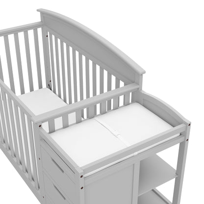 Graco Benton 4-in-1 Convertible Crib and Changer – GREENGUARD Gold Certified, Crib & Changing-Table Combo, Water-Resistant Changing Pad, Converts to Toddler Bed, Daybed and Full-Size Bed (Pebble Gray)