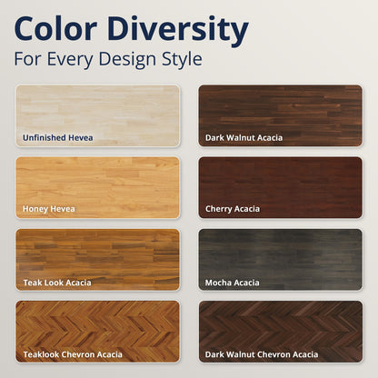 Howizz 60 x 30 in. Solid Wood Table Top, Teak Stained Acacia Desktop for Standing Desk/Office Tabletop/Countertop, 1in. Thick