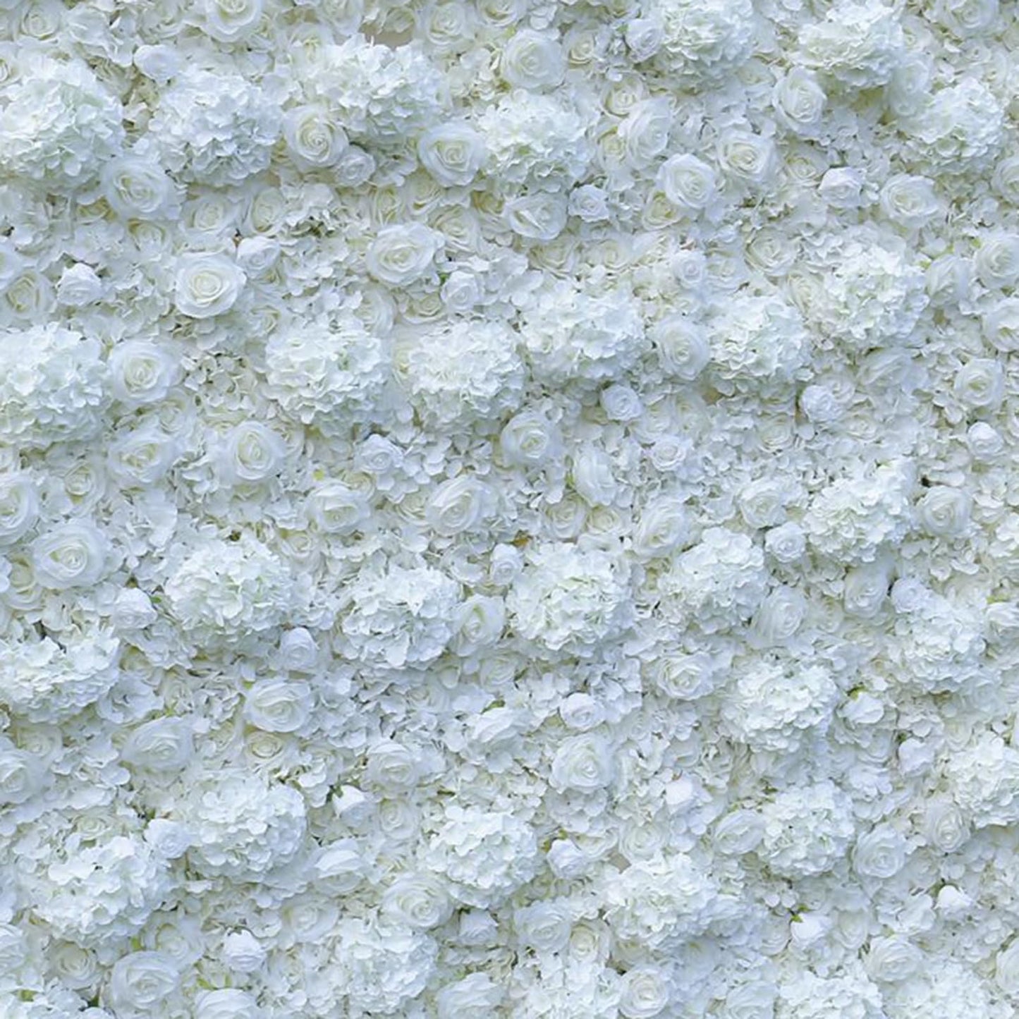 White Rose Hydrangea Artificial Flower Wall Backdrop Panels,Handmade Romantic Large Wedding Backdrop 3D Floral Wall Fabric Flower Wall For Party Baby Shower Bridal Wedding Bac,3m*3m/10*10FT