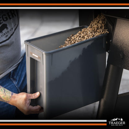 Traeger Grills BAC637 Stay Dry Pellet Storage Bin with Locking Lid, 22lb Capacity Wood Pellet Container with Flavor Stickers, Stackable Design, Airtight Storage for Grill Pellets