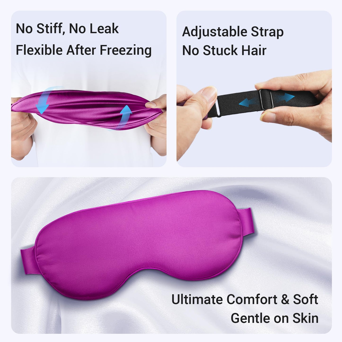 Coolig Eye Mask for Puffy Eyes: Fsa Eligible Items Hsa, Cold Compress for Migraines Headache After Surgery & Puffiness, Reusable Face Ice Pack Gel Sleep Mask for Dark Circles, Relaxing Gifts(Purple)