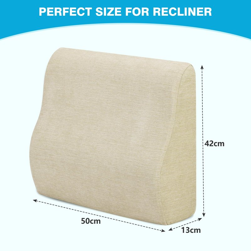 TANYOO Back Support Pillow for Recliner Dual Layer Lumbar Support Pillow with Gel Memory Foam Ergonomic Orthopedic Lumbar Cushions for Elderly Lower Back Pain Relief Washable Cover Khaki