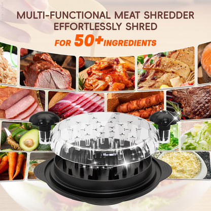 XUPAINC XL 11" Chicken Shredder, Large Pro Meat Shredder Tool Twist with Ergonomic Handle, Strong Non-Slip Base, Dishwasher Safe, Kitchen Chicken Grinder for Ground Food, Vegetables, Black