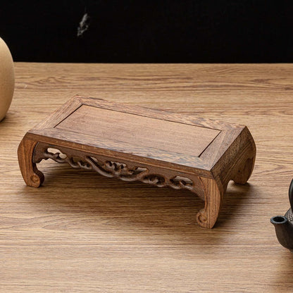 1 L9.5in W4.45in H2.75in) THY COLLECTIBLES Beautiful Hand Craft Rosewood Oriental Vase Flower Stand - Stand (Med: x x