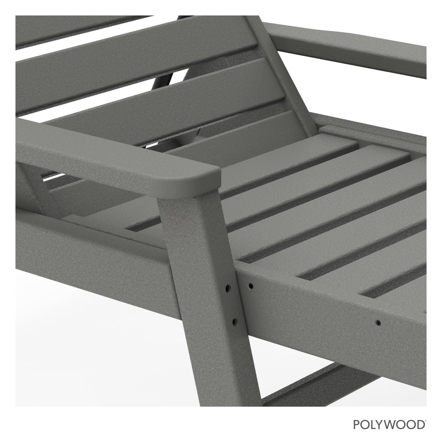 POLYWOOD NCC2280GY Nautical Arms Chaise, Slate Grey