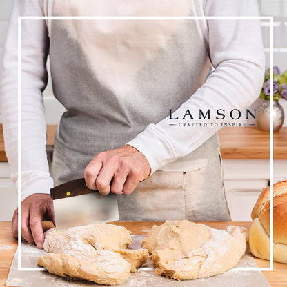 Lamson Kitchen Utensils - 3" x 6" Bench Scraper, High-Carbon Stainless Steel Dough Scraper, Ergonomic Riveted Walnut Handle, Handcrafted, Full-Tang Design, Built to Last