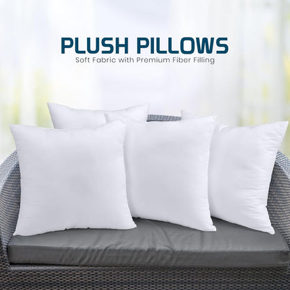 Utopia Bedding Throw Pillows - Fluffy Down Alternative Set of 4 | 24 x 24 Inches, White for Indoor & Outdoor Use