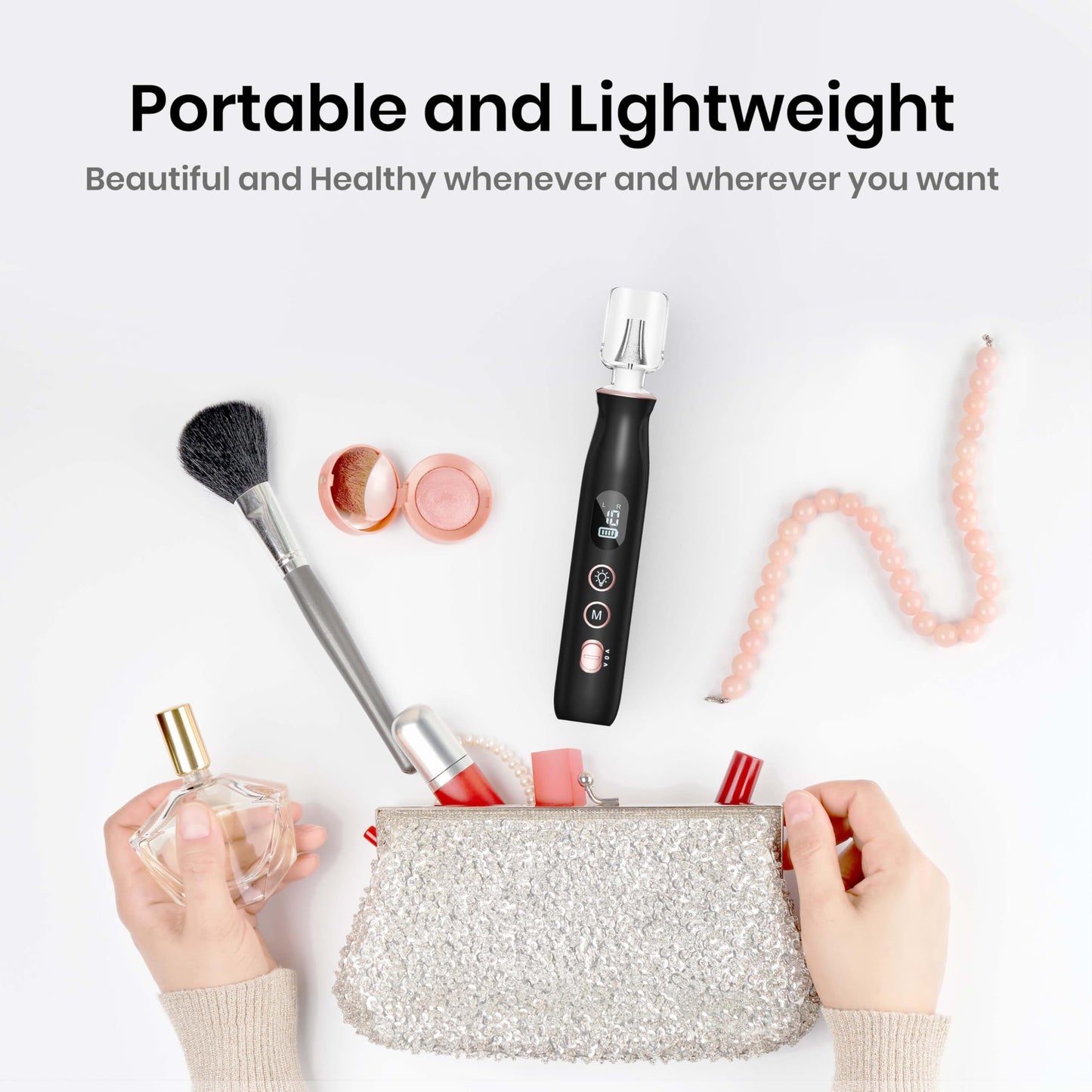 Nail Drill Electric File: HSKAI® 10000RPM Powerful Nail Drill with LCD Display, Cordless Thick Nail Grind Filer for Acrylic Gel Natural Nails Toenails, Manicure & Pedicure Multi-Tool for Home Salon
