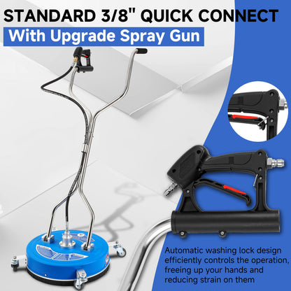 RIDGE WASHER 20’’ Pressure Washer Surface Cleaner, 4500 PSI Surface Cleaner with Dual Handle, Power Washer Surface Cleaner Attachment with Wheels for Cleaning Driveways, Sidewalks, Patios