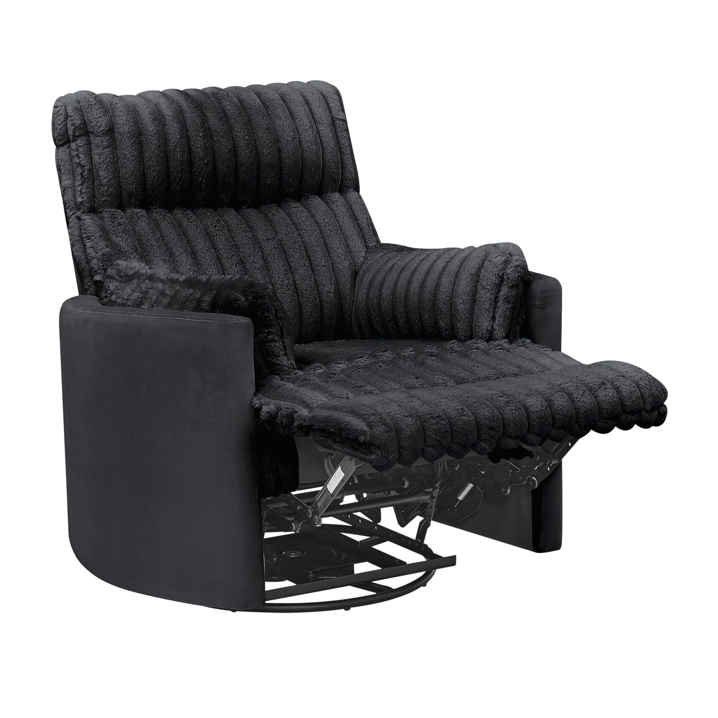 Roundhill Furniture Bocaton Wide Wale Corduroy Upholstery Manual Recliner, Black