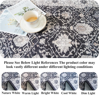 Skiennix Kitchen Rug Set - Farmhouse Washable Non-Slip Mats for Sink & Stove | Soft Cozy Runners (2x3, 2x4, 2x5, Black)