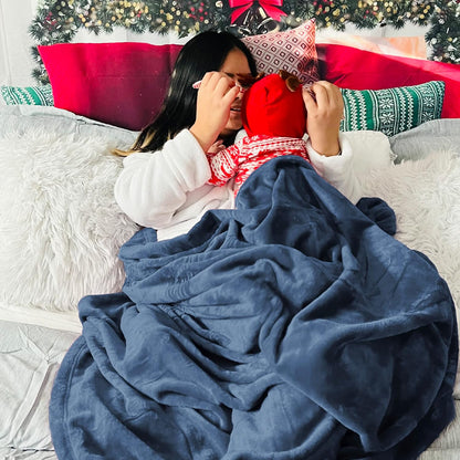 Bedsure GentleSoft Fleece Blanket - Twin Size Mineral Blue | 300GSM Lightweight Plush & Cozy 60x80 Inches