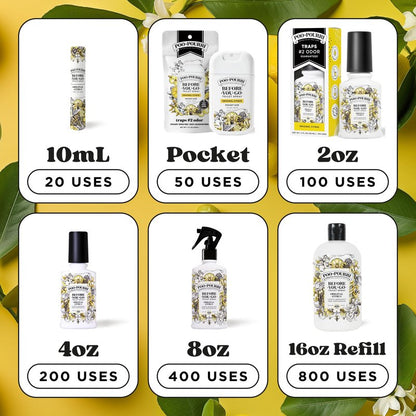 Poo-Pourri Before-You-Go Toilet Spray, Original Citrus, 2 Fl Oz, 2 Pack, Up to 100 Uses, Bathroom Odor Deodorizer with Essential Oils, Travel Essentials, TSA Approved Size, Lemon Bergamot